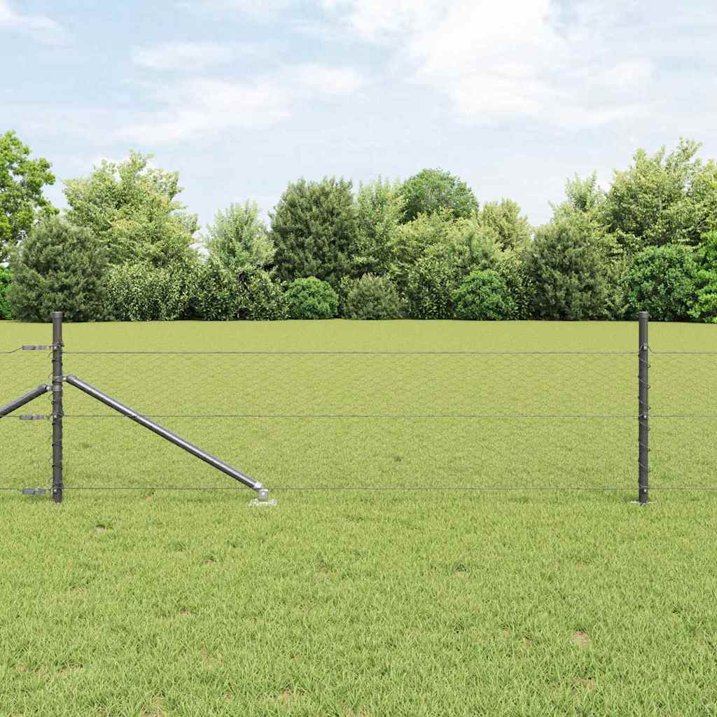 Vidaxl afrasteringspaal grijs 10 x 0,5 m (25 mm gaas) staal en pvc