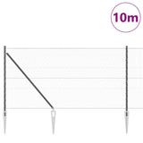 Vidaxl afrasteringspaal grijs 10 x 1,2 m (36 mm gaas) staal en pvc