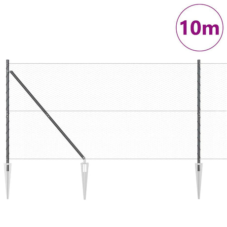 Vidaxl afrasteringspaal grijs 10 x 1,4 m (25 mm gaas) staal en pvc