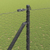 Vidaxl afrasteringspaal grijs 10 x 1,5 m (25 mm gaas) staal en pvc