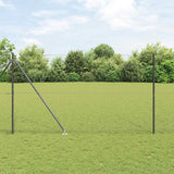 Vidaxl afrasteringspaal grijs 10 x 1,5 m (25 mm gaas) staal en pvc