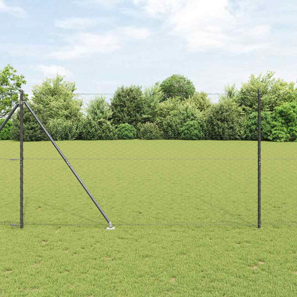 Vidaxl afrasteringspaal grijs 10 x 1,5 m (50 mm gaas) staal en pvc