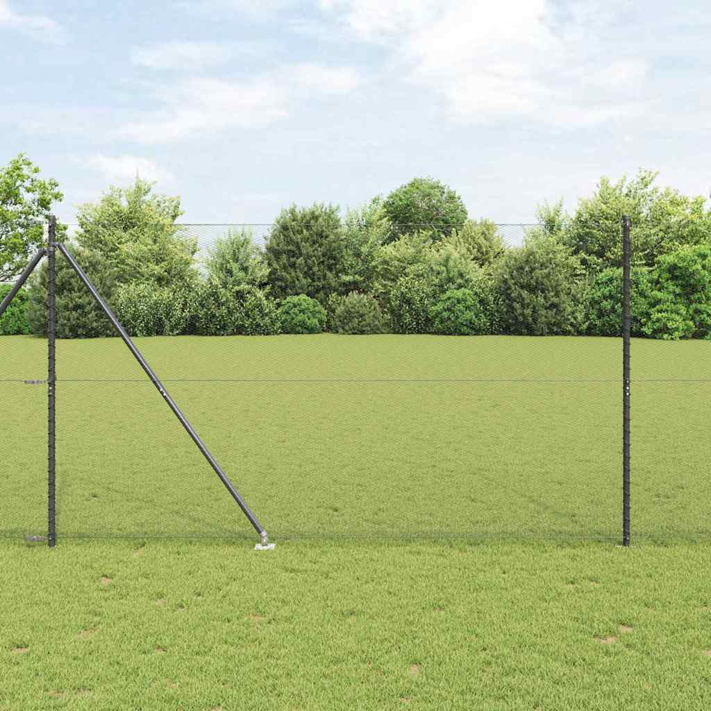 Vidaxl afrasteringspaal grijs 10 x 1,6 m (13 mm gaas) staal en pvc