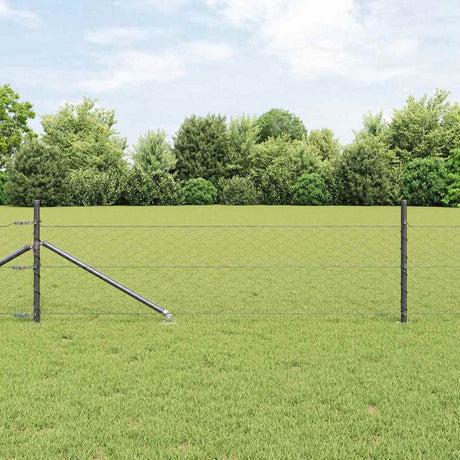 Vidaxl afrasteringspaal grijs 25 x 0,5 m (50 mm gaas) staal