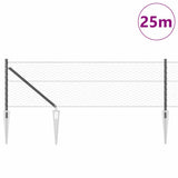Vidaxl afrasteringspaal grijs 25 x 0,6 m (36 mm gaas) staal en pvc