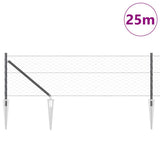 Vidaxl afrasteringspaal grijs 25 x 0,6 m (50 mm gaas) staal en pvc
