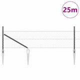 Vidaxl afrasteringspaal grijs 25 x 0,8 m (36 mm gaas) staal en pvc