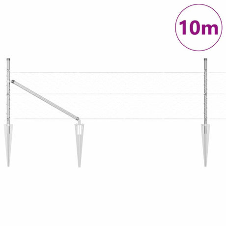 Vidaxl afrasteringspaal zilver 10 x 0,5 m (50 mm gaas) staal
