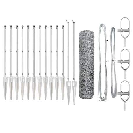 Vidaxl afrasteringspaal zilver 10 x 0,8 m (50 mm gaas) staal