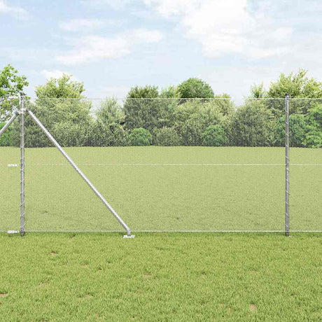 Vidaxl afrasteringspaal zilver 10 x 1 m (13 mm gaas) staal