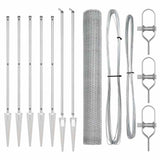 Vidaxl afrasteringspaal zilver 10 x 1,2 m (25 mm gaas) staal