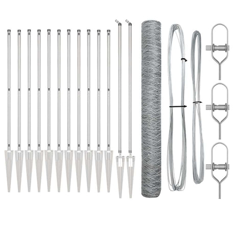 Vidaxl afrasteringspaal zilver 10 x 1,2 m (50 mm gaas) staal
