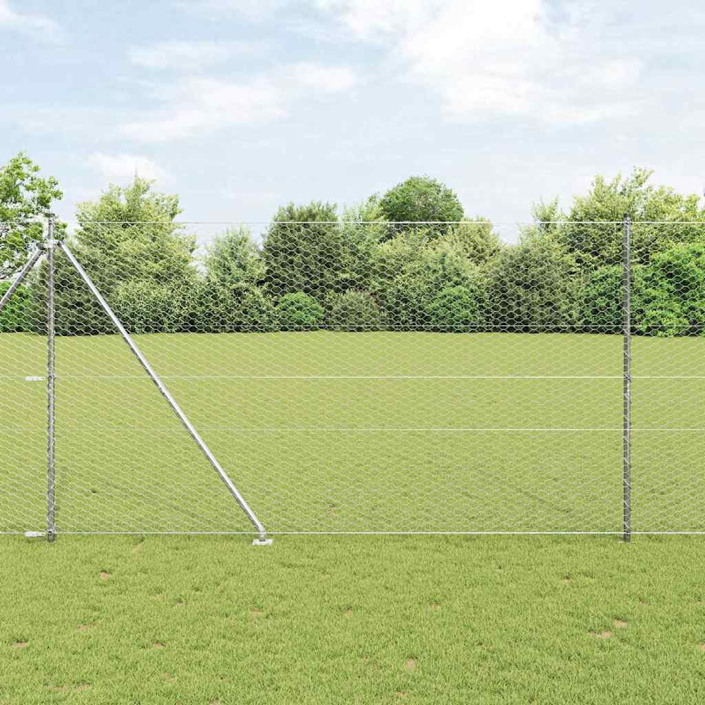 Vidaxl afrasteringspaal zilver 10 x 1,5 m (36 mm gaas) staal