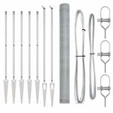 Vidaxl afrasteringspaal zilver 10 x 1,6 m (13 mm gaas) staal