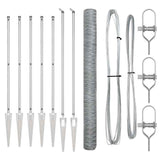 Vidaxl afrasteringspaal zilver 10 x 1,6 m (36 mm gaas) staal