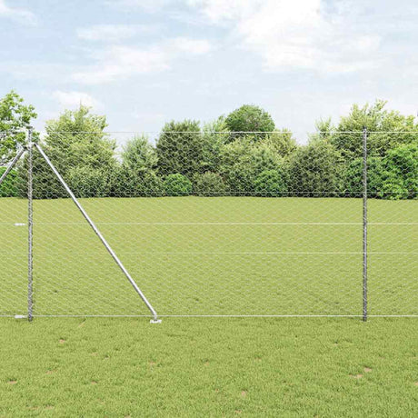 Vidaxl afrasteringspaal zilver 10 x 1,6 m (50 mm gaas) staal