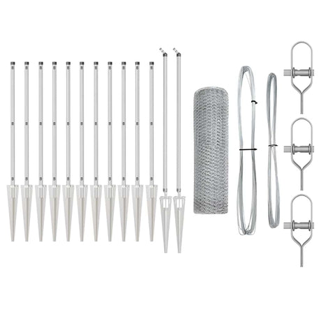 Vidaxl afrasteringspaal zilver 25 x 0,8 m (25 mm gaas) staal