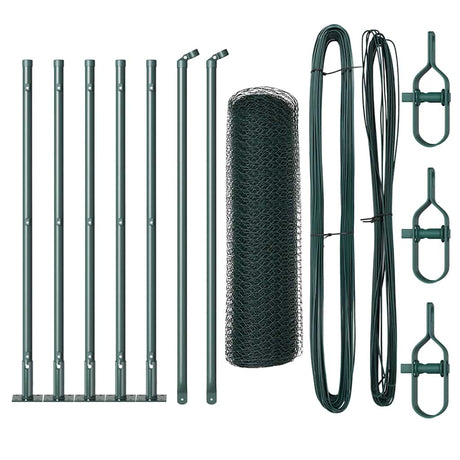 Vidaxl afrasteringspaal groen 10 x 0,4 m (25 mm gaas) staal en pvc