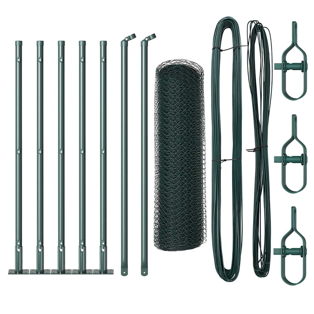 Vidaxl afrasteringspaal groen 10 x 0,6 m (13 mm gaas) staal en pvc