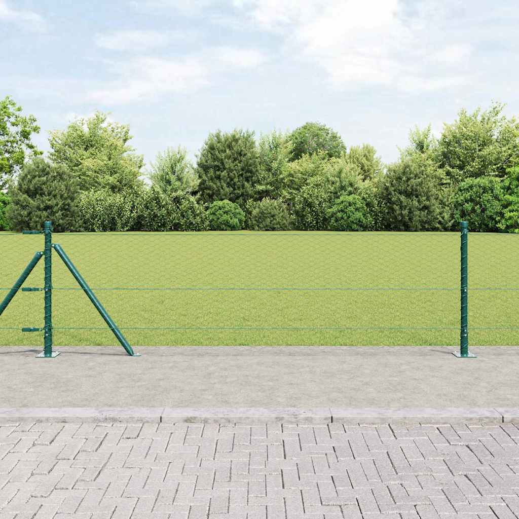 Vidaxl afrasteringspaal groen 10 x 0,6 m (25 mm gaas) staal en pvc