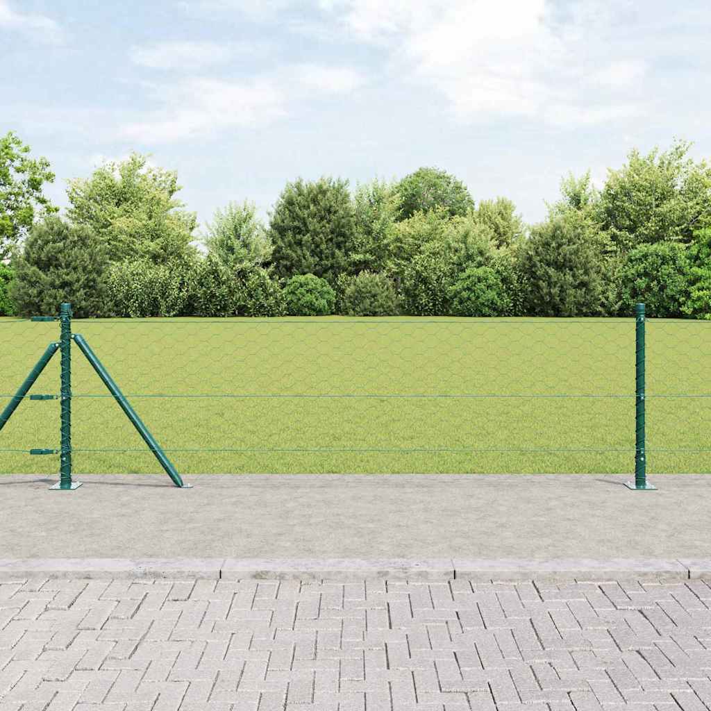 Vidaxl afrasteringspaal groen 10 x 0,6 m (50 mm gaas) staal en pvc