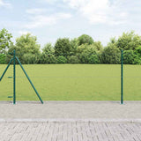 Vidaxl afrasteringspaal groen 10 x 1 m (25 mm gaas) staal en pvc