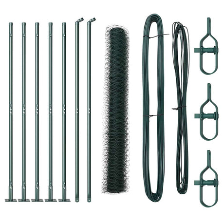 Vidaxl afrasteringspaal groen 10 x 1 m (36 mm gaas) staal en pvc