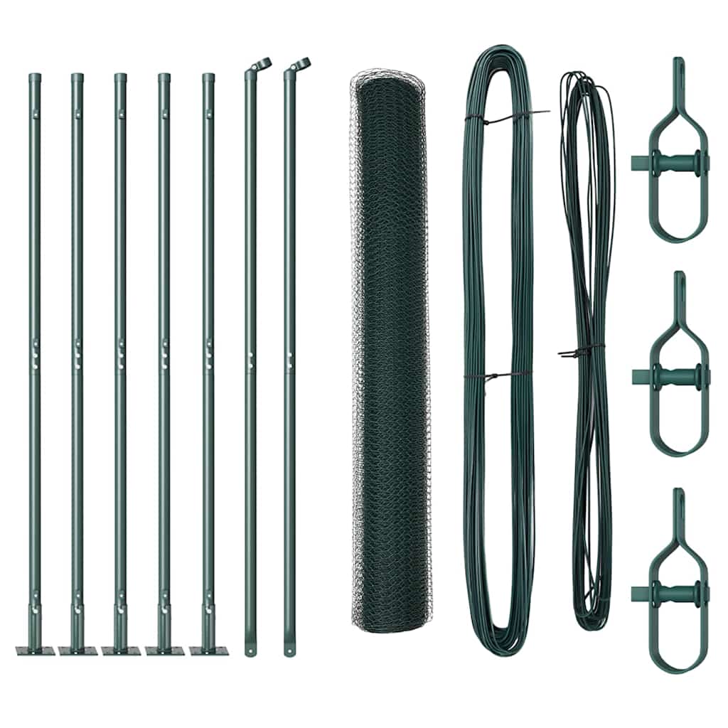 Vidaxl afrasteringspaal groen 10 x 1,2 m (13 mm gaas) staal en pvc
