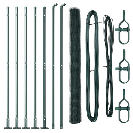 Vidaxl afrasteringspaal groen 10 x 1,5 m (25 mm gaas) staal en pvc