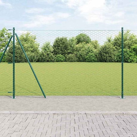 Vidaxl afrasteringspaal groen 10 x 1,5 m (50 mm gaas) staal en pvc