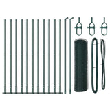 Vidaxl afrasteringspaal groen 25 x 0,6 m (25 mm gaas) staal en pvc