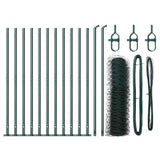 Vidaxl afrasteringspaal groen 25 x 0,6 m (50 mm gaas) staal en pvc