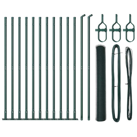 Vidaxl afrasteringspaal groen 25 x 1,2 m (25 mm gaas) staal