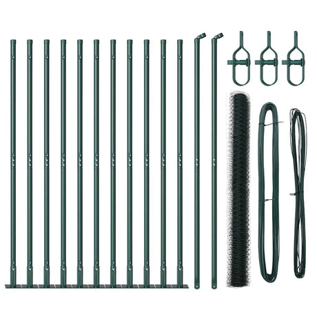 Vidaxl afrasteringspaal groen 25 x 1,4 m (36 mm gaas) staal en pvc