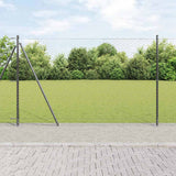 Vidaxl afrasteringspaal grijs 25 x 1,4 m (50 mm gaas) staal en pvc