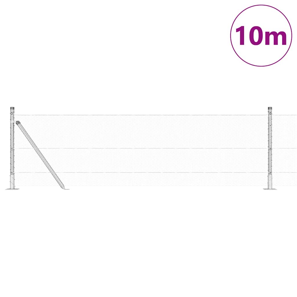 Vidaxl afrasteringspaal zilver 10 x 0,6 m (13 mm gaas) staal