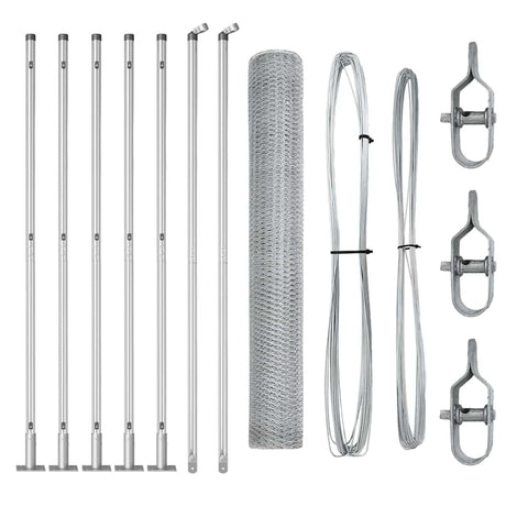Vidaxl afrasteringspaal zilver 10 x 1 m (25 mm gaas) staal