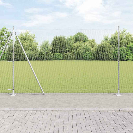 Vidaxl afrasteringspaal zilver 10 x 1,6 m (25 mm gaas) staal