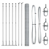 Vidaxl afrasteringspaal zilver 10 x 1,6 m (25 mm gaas) staal
