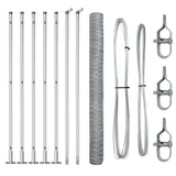 Vidaxl afrasteringspaal zilver 10 x 1,6 m (50 mm gaas) staal