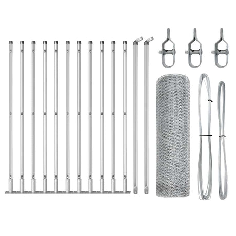 Vidaxl afrasteringspaal zilver 25 x 0,4 m (25 mm gaas) staal