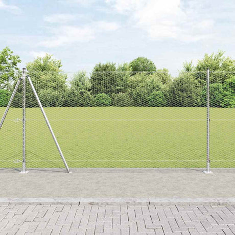 Vidaxl afrasteringspaal zilver 25 x 1,2 m (25 mm gaas) staal