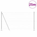 Vidaxl afrasteringspaal zilver 25 x 1,2 m (50 mm gaas) staal