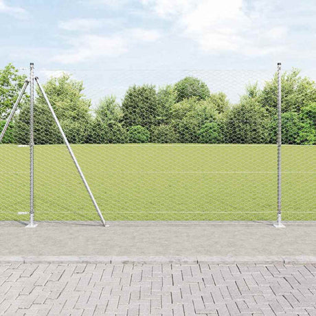 Vidaxl afrasteringspaal zilver 25 x 1,4 m (36 mm gaas) staal