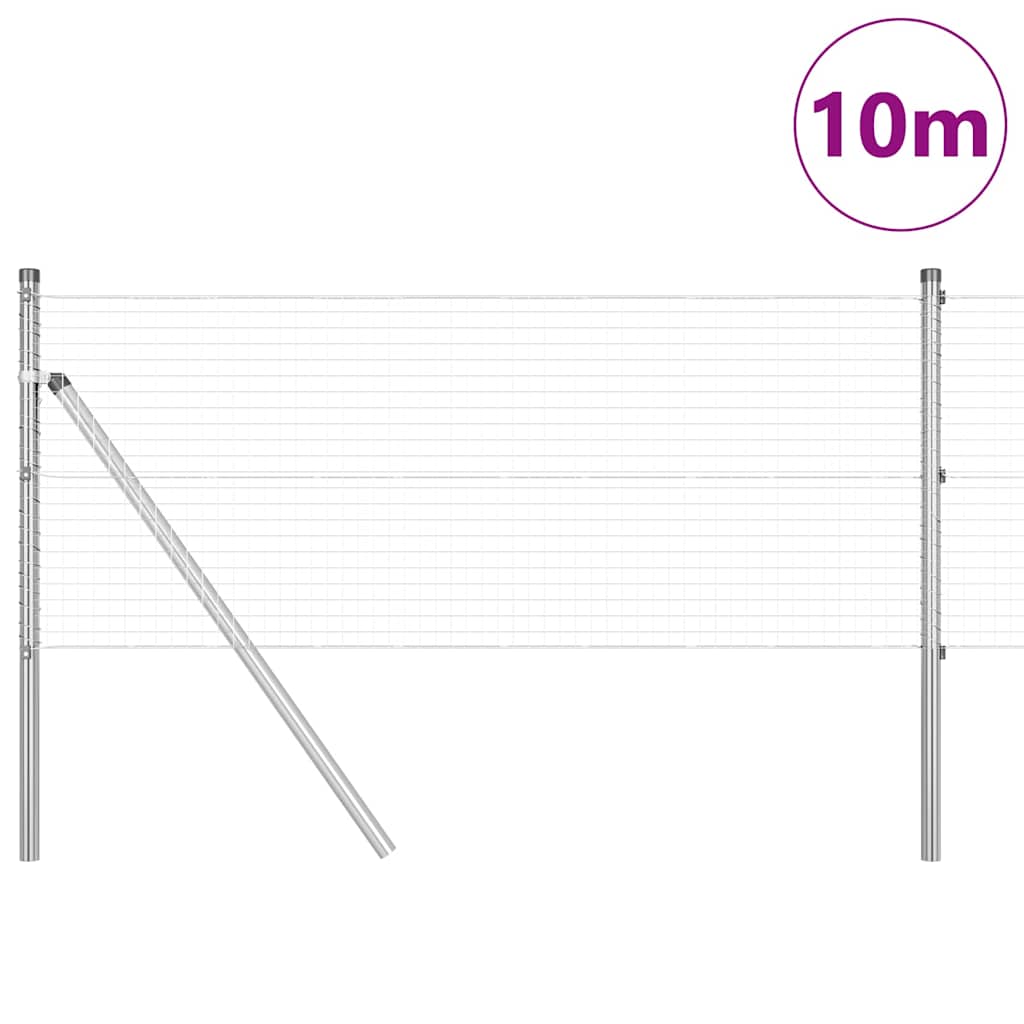 Vidaxl afrasteringspaal zilver 10 x 0,6 m (25 x 25 mm gaas) staal