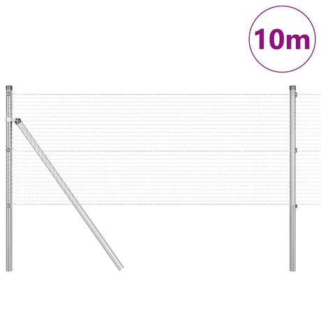 Vidaxl afrasteringspaal zilver 10 x 0,8 m (19 x 19 mm gaas) staal