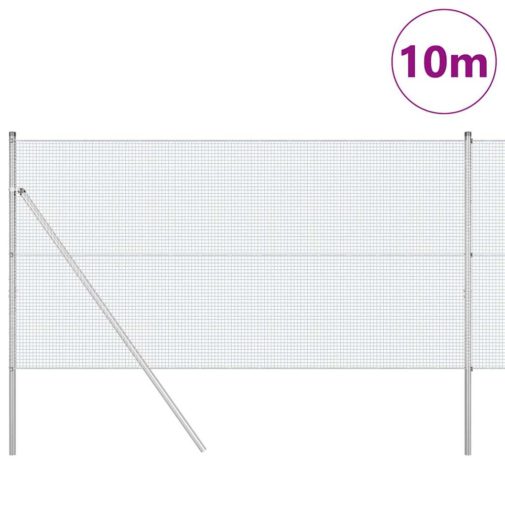 Vidaxl afrasteringspaal zilver 10 x 1,2 m (16 x 16 mm gaas) staal