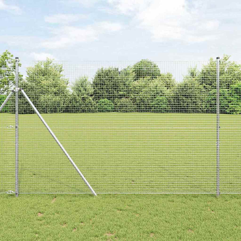 Vidaxl afrasteringspaal zilver 10 x 1,5 m (25 x 25 mm gaas) staal