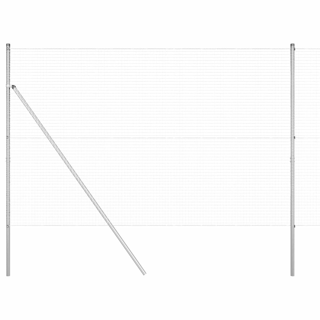 Vidaxl afrasteringspaal zilver 10 x 1,5 m (25 x 25 mm gaas) staal