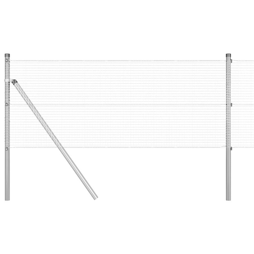 Vidaxl afrasteringspaal zilver 25 x 0,4 m (16 x 16 mm gaas) staal